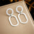 Fashion Ellipse Geometric Stainless Steel Electroplating Earrings