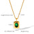 IG Style Square Chain Geometric Stainless Steel Gem Inlay Necklaces