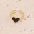 Women Fashion Quadrilateral Heart Stainless Steel Electroplating Rings