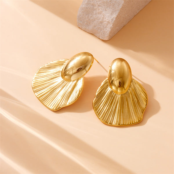 Fashion Irregular Stainless Steel Electroplating Earrings