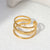 Women Minimalist Stripe Ellipse Leaf Stainless Steel Rings