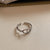 925 Sterling Silver Women Vintage Retro Pig Nose Silver Silver Plating Rings