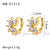 IG Style Irregular Tennis / Diamond Line Geometric Stainless Steel Electroplating Earrings