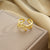 Moderate Luxury Geometric Copper 18K Gold Plated Rings