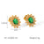 IG Style Sunflower Geometric Stainless Steel Zircon Inlay Earrings