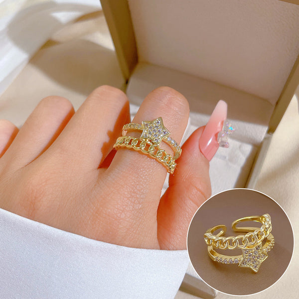 Korean Women Crown Brass Electroplating Rings