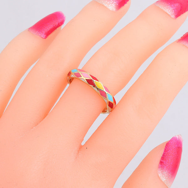 Cute Women Geometric Metal Patchwork Geometric Zircon Rings