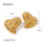 IG Style Heart Stainless Steel 18K Gold Plated Stud Earrings