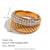 Fashion Niche Stripe Round Circle Geometric Stainless Steel 18K Gold Plated Rings