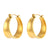 Fashion Ellipse Geometric Stainless Steel 18K Gold Plated Earrings