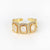 Moderate Luxury Women Fan-Shape Square Heart Circle Gold Plated Copper Rings