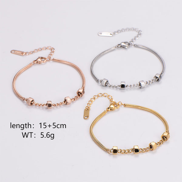 Expressive Women Chain Geometric Stainless Steel Electroplating Bracelets