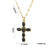 Moderate Luxury Cross Geometric Titanium Steel 18K Gold Plated Necklaces