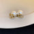 Moderate Luxury Quadrilateral Round Geometric Artificial Pearl Electroplating Earrings