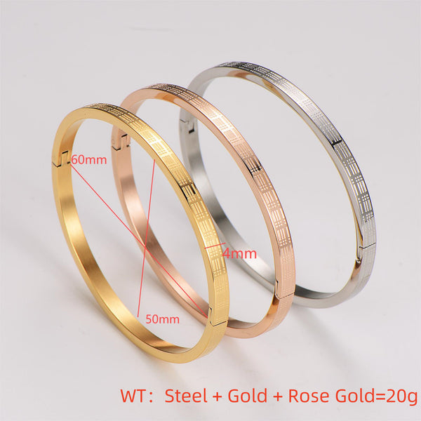 Expressive Irregular Stainless Steel Electroplating Bangles