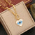 Expressive Eye Heart Stainless Steel Oil Dripping Necklaces