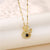 Korean Women Geometric Metal Titanium Steel Diamond Inlay Necklaces