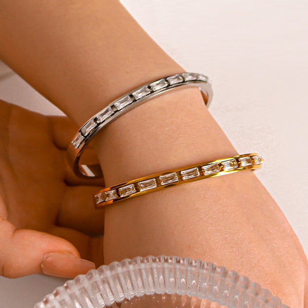 IG Style Irregular Stainless Steel Electroplating Bangles