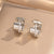 Moderate Luxury Flower Copper Diamond Inlay Stud Earrings