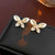 Luxurious Butterfly Bowknot Chinese Zodiac Animal Copper Zircon Inlay Earrings