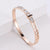 Women Korean Metal Hollow Geometric Stainless Steel Bangles