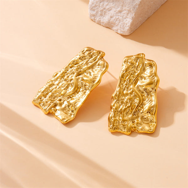 Fashion Irregular Stainless Steel Electroplating Earrings