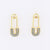 IG Style Women Paperclip Pin Zircon Inlay Stud Earrings