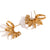 Fashion Petal Geometric Stainless Steel 18K Gold Plated Stud Earrings