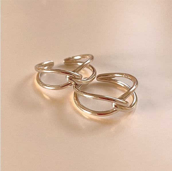 925 Sterling Silver Women Minimalist Circle Round Silver Electroplating Rings