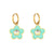 Fashion Circle Geometric Flower Stainless Steel 18K Gold Plated Earrings