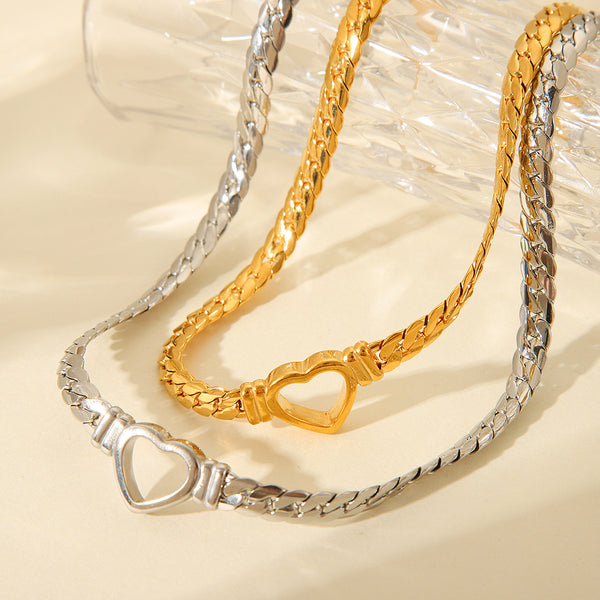 IG Style Chain Heart Heart Stainless Steel Electroplating Necklaces