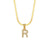 Fashion Stripe Number Text Letter Stainless Steel 18K Gold Plated Necklaces