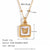 Fashion Quadrilateral Geometric Stainless Steel 18K Gold Plated Necklaces