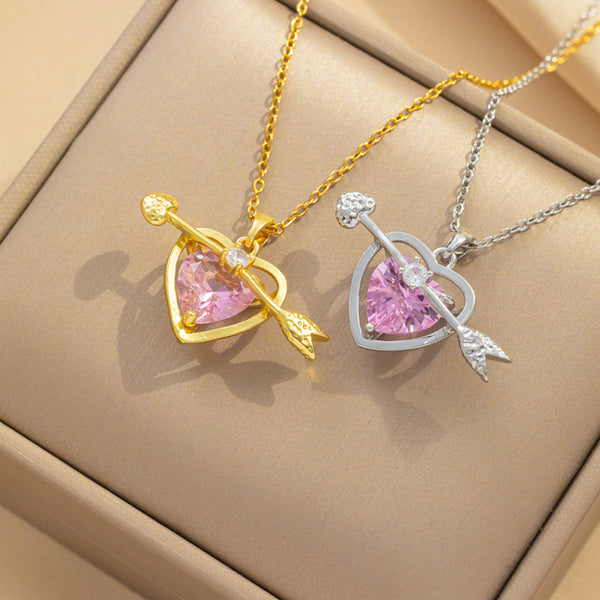 Heart Titanium Steel Electroplating Necklaces