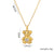 Moderate Luxury Bear Animal Chinese Zodiac Titanium Steel 18K Gold Plated Necklaces