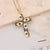 Women Retro Vintage Eye Cross Copper Oil Dripping Pendants