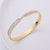 Moderate Luxury Shell Wave Stainless Steel Diamond Inlay Bangles