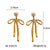 IG Style Pearl Bowknot Geometric Stainless Steel Electroplating Earrings