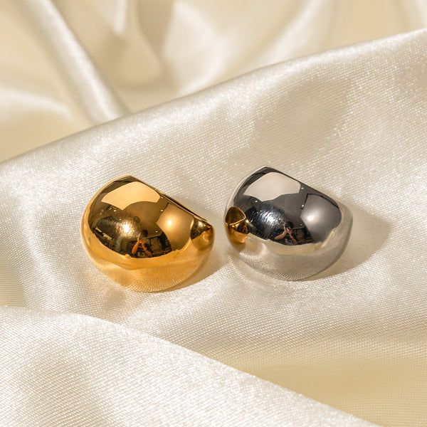 IG Style Sphere Geometric Stainless Steel 18K Gold Plated Rings