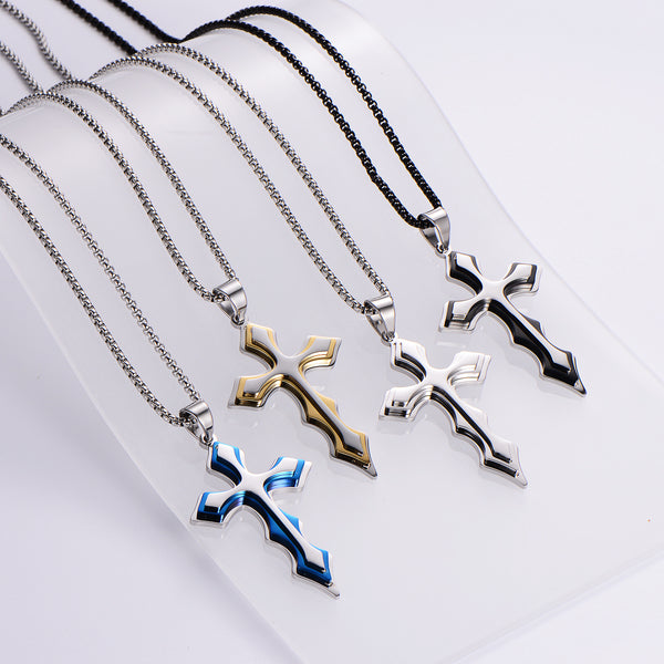 Fashion Cross Stainless Steel Electroplating Pendants