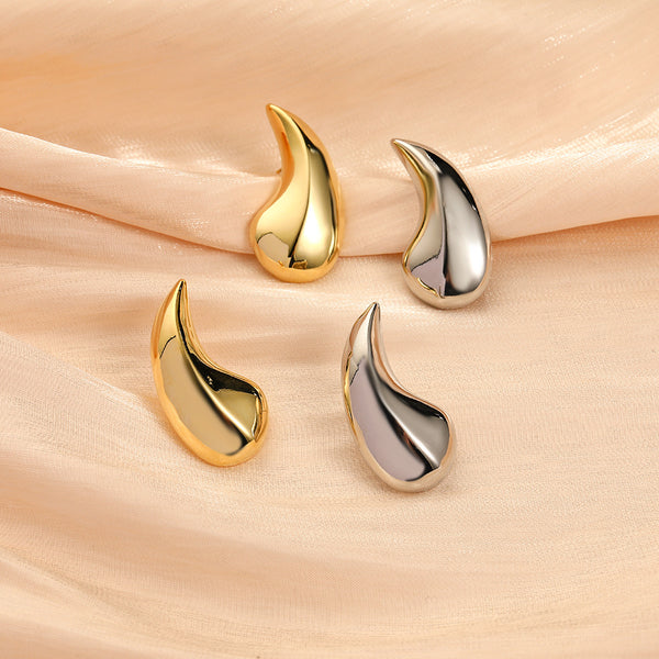 Minimalist Droplet Droplet Copper Electroplating Stud Earrings