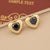 Fashion Heart Stainless Steel Electroplating Stud Earrings