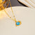 Fashion Eye Titanium Steel 18K Gold Plated Necklaces