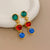 Retro Vintage Flower Flower Metal Diamond Inlay Earrings