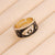 Women Eye Metal Heart Copper Oil Dripping Rings