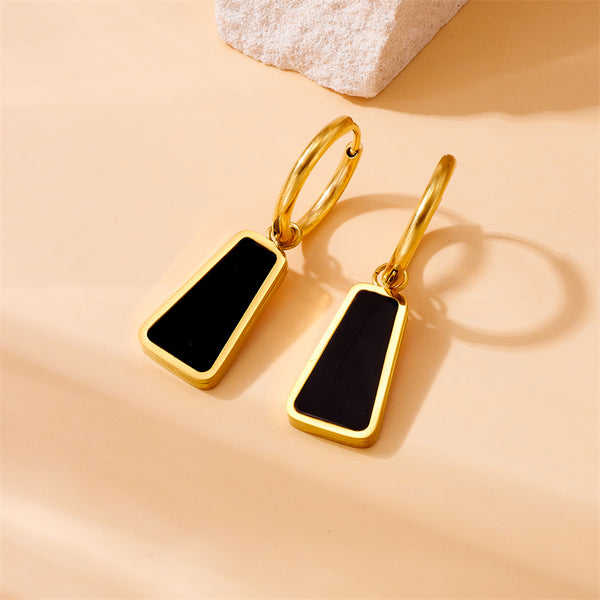 Fashion Quadrilateral Geometric Stainless Steel Electroplating Earrings