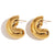 Fashion Circle Geometric Stainless Steel 18K Gold Plated Earrings