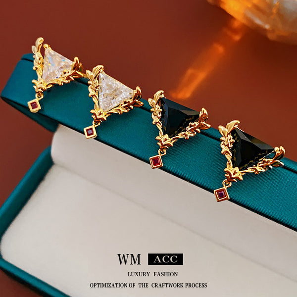 Luxurious Triangle Geometric Copper Electroplating Earrings