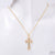 Vintage Retro Cross Geometric Copper Diamond Inlay Necklaces