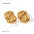 IG Style Asymmetrical Stainless Steel 18K Gold Plated Earrings